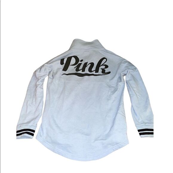 5/$25 DEAL VS PINK VARSITY QUARTER SNAP PULLOVER BLUE Sz Small - Picture 5 of 14